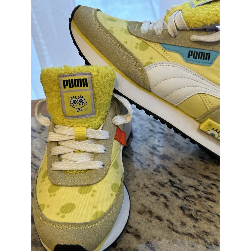 Puma X Sponge Bob‎ Square Pants Vibrant Colors Youth Sz4.5 Excellent Condition